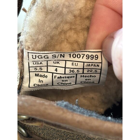 UGG Cecile Women's 1007999 Brown Waterproof Leather Ankle Duck Boots Size US 5.5 - Picture 7 of 8